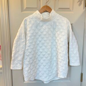 Tuckernuck Quilted White Sweater Pullover
